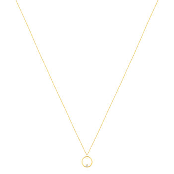 Gouden collier 375 gele zirkonia wit 45 cm