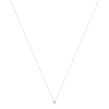 Gouden collier 375 witte zirkonia's 45 cm