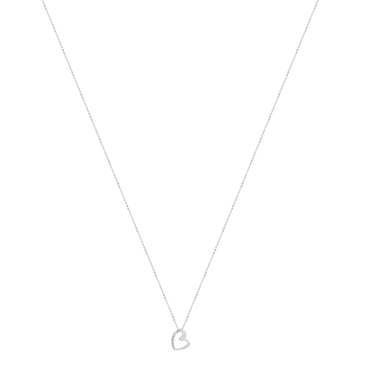 Collier or 375 blanc diamant 45 cm - vue 2
