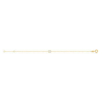 Bracelet or 375 jaune zirconia blanc