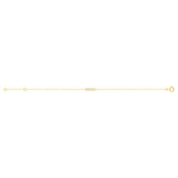 Bracelet or 375 jaune zirconias blancs 18,5 cm