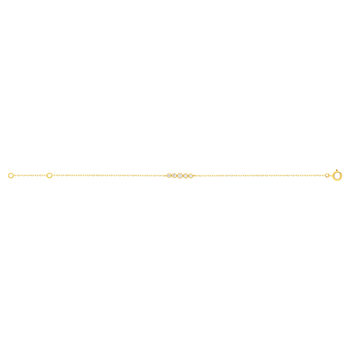 Bracelet or 375 jaune zirconias blancs 18,5 cm