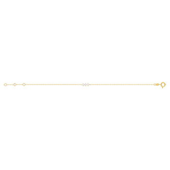 Bracelet or 375 jaune zirconias blancs