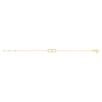 Bracelet or 375 jaune zirconia blanc.