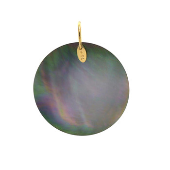 Pendentif or jaune 375 nacre motif silhouette femme