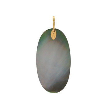 Pendentif or jaune 375 nacre motif visage