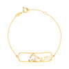 Bracelet or jaune 375 18 cm motif silhouette - vue V1
