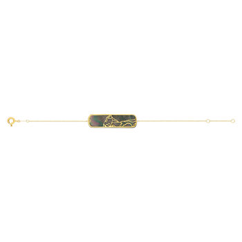 Bracelet or jaune 375 nacre 18 cm motif silhouette