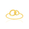 Bague or jaune 750 motif 2 anneaux entrelacés - vue V1