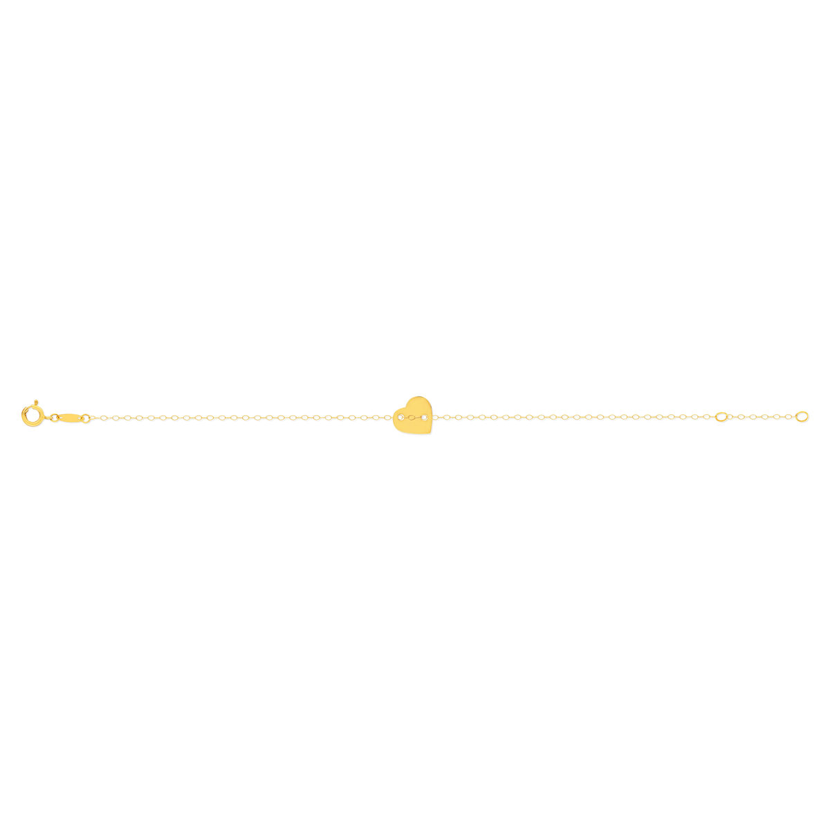 Bracelet or jaune 750 18 cm motif coeur - vue 2