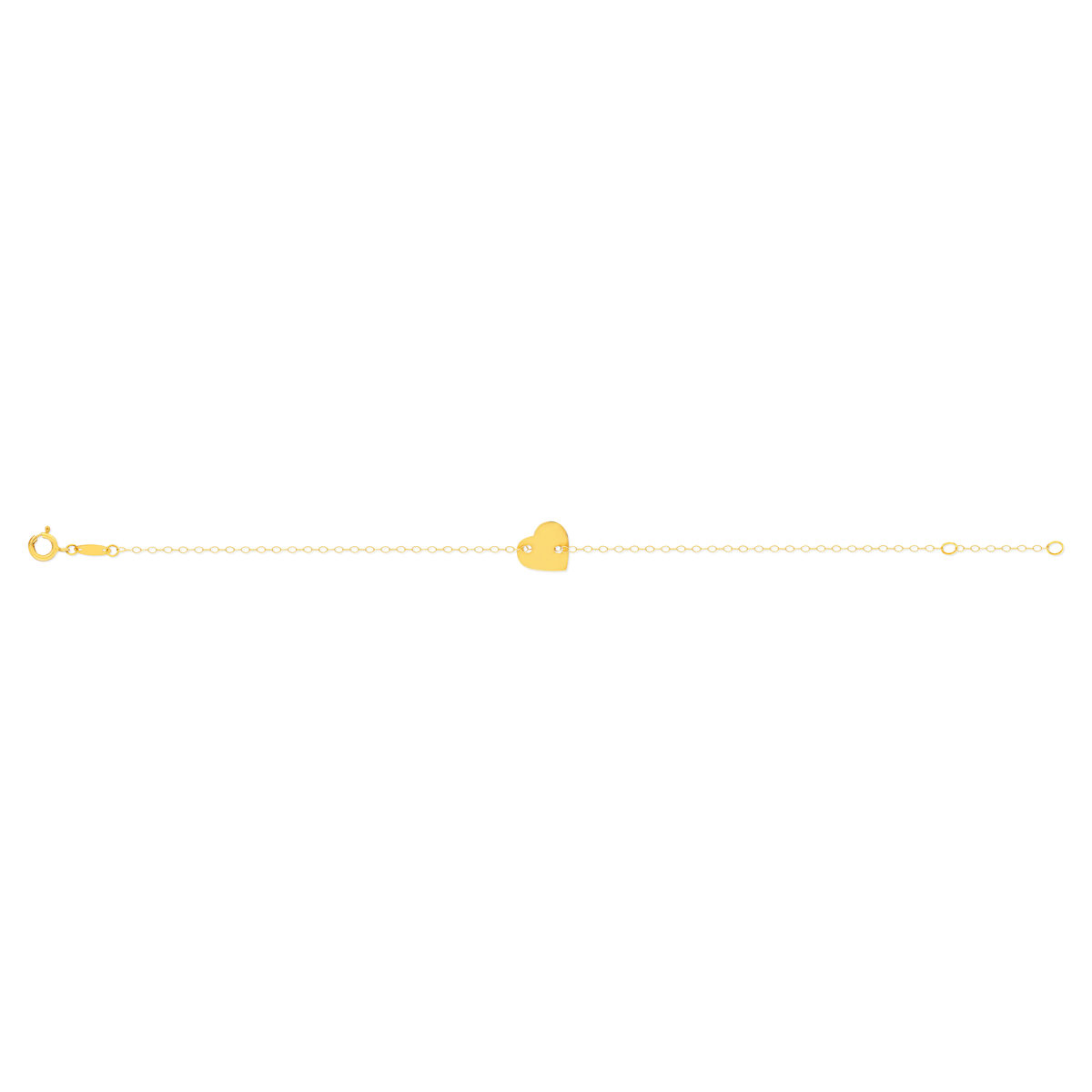 Bracelet or jaune 750 18 cm motif coeur - vue 4