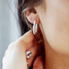 Boucles d'oreilles argent 925 motif fermoir à visser rectangulaire - vue Vporté 1