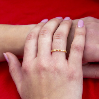 Bague plaqué or style pop corn