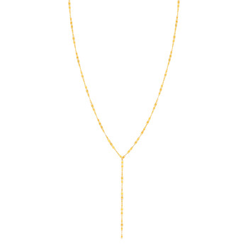 Collier plaqué or en forme Y maille plate 40 à 45 cm