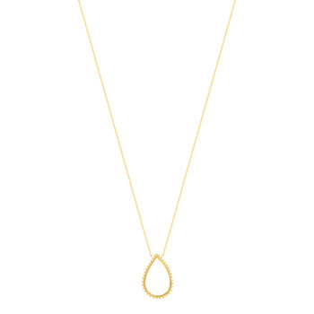 Collier plaqué or motif goutte perlé 45 cm