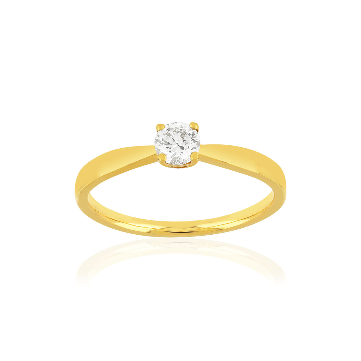 Solitaire or jaune 750 diamant 0.29 carat h/si