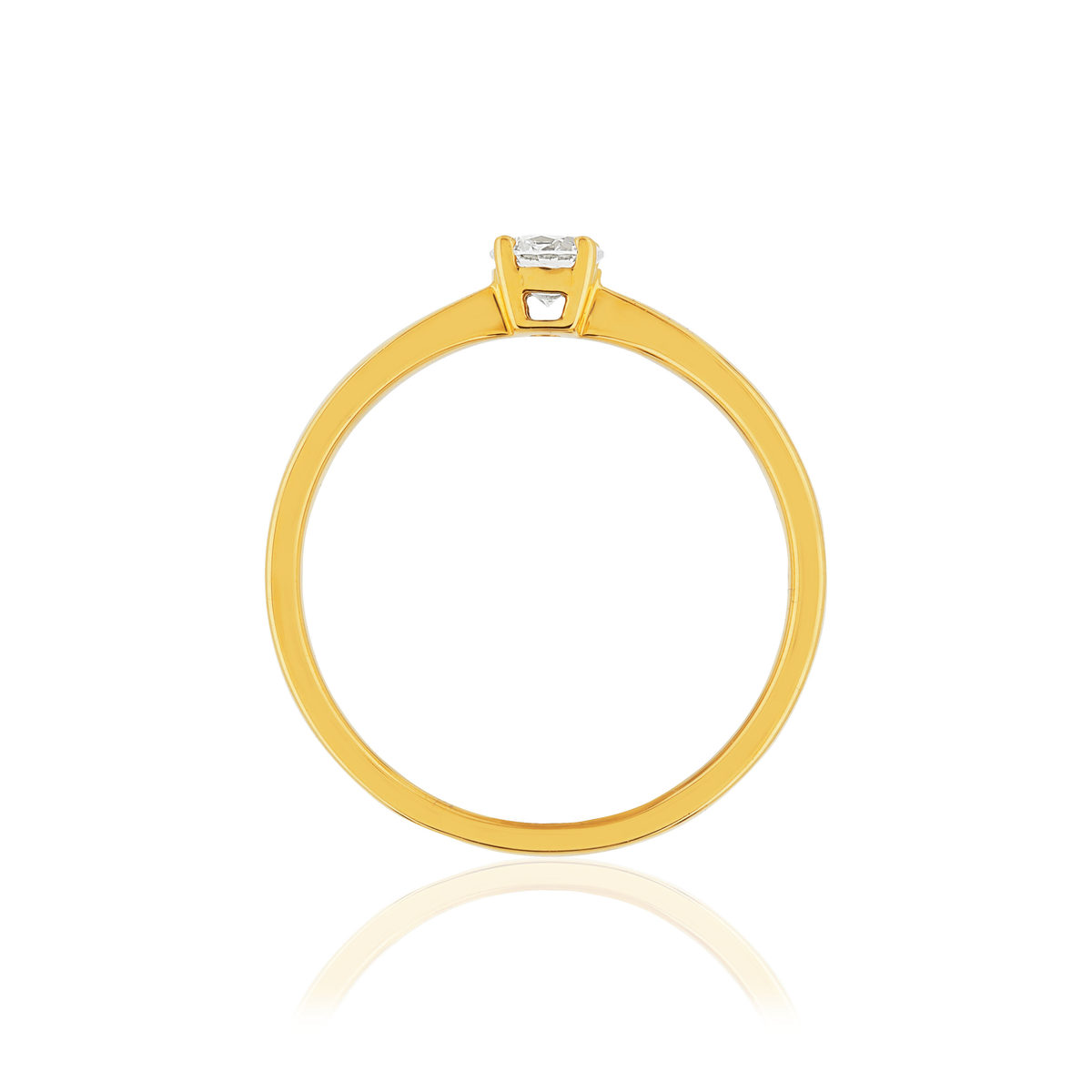 Solitaire or jaune 750 diamant 0.29 carat h/si - vue 2