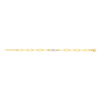 Bracelet acier jaune howlite 18 cm
