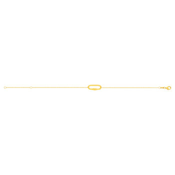Bracelet or jaune 375 motif fermoir à visser ovale 19 cm