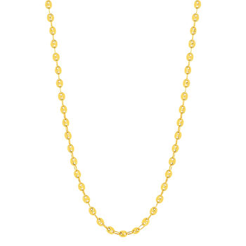 Collier or 375 jaune ,maille grain de café, 45 cm