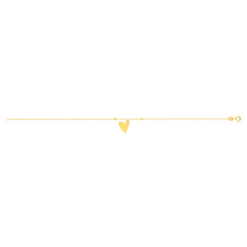 Bracelet or jaune 375 pampille coeur 19 cm