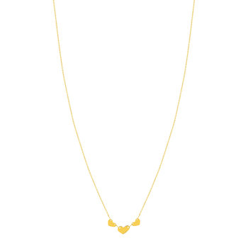 Collier or jaune 375 3 coeurs 42 cm