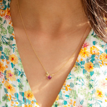 Collier or 375 jaune améthyste 50 cm