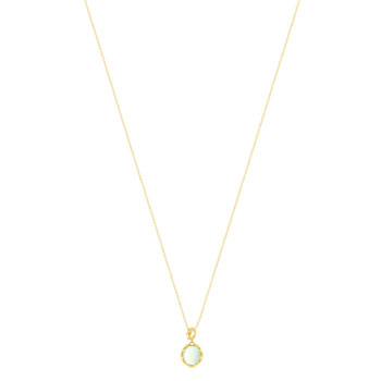 Collier or 375 jaune quartz vert 48 cm