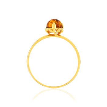 Bague or 375 jaune ambre