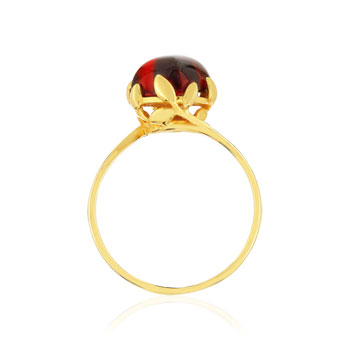 Bague or 375 jaune grenat