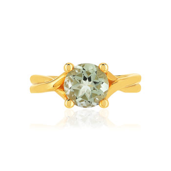 Bague or 375 quartz vert