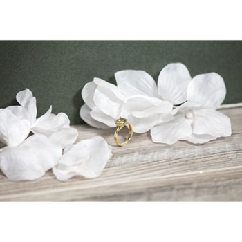 Bague or 375 quartz vert