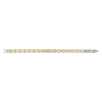 Bracelet acier bicolore doré jaune 21 cm
