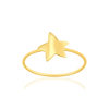 Bague or 750 jaune, motif étoile. - vue V1