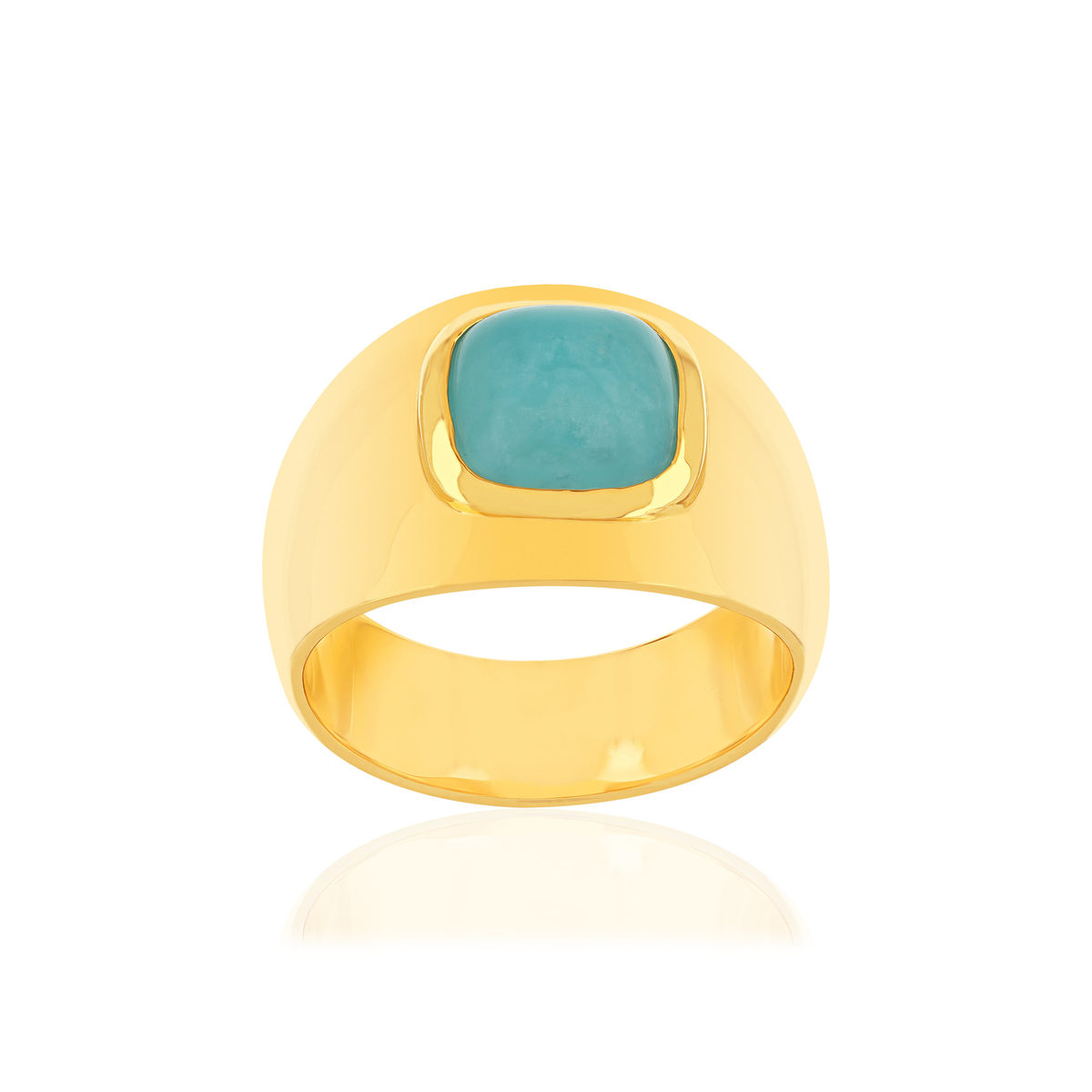 Bague plaqué or jaune amazonite