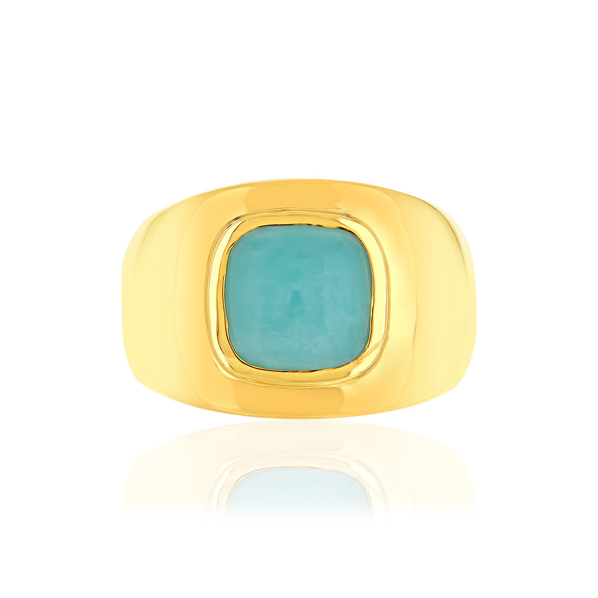 Bague plaqué or jaune amazonite - vue 3