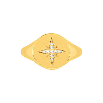 Bague plaqué or jaune zirconias