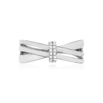 Bague or blanc 375 diamants 0.05 carat