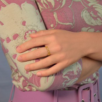 Bague acier jaune
