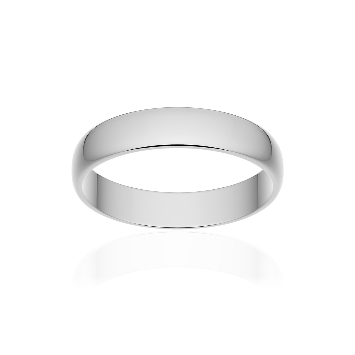 Alliance or 750 blanc poli demi-jonc 4mm