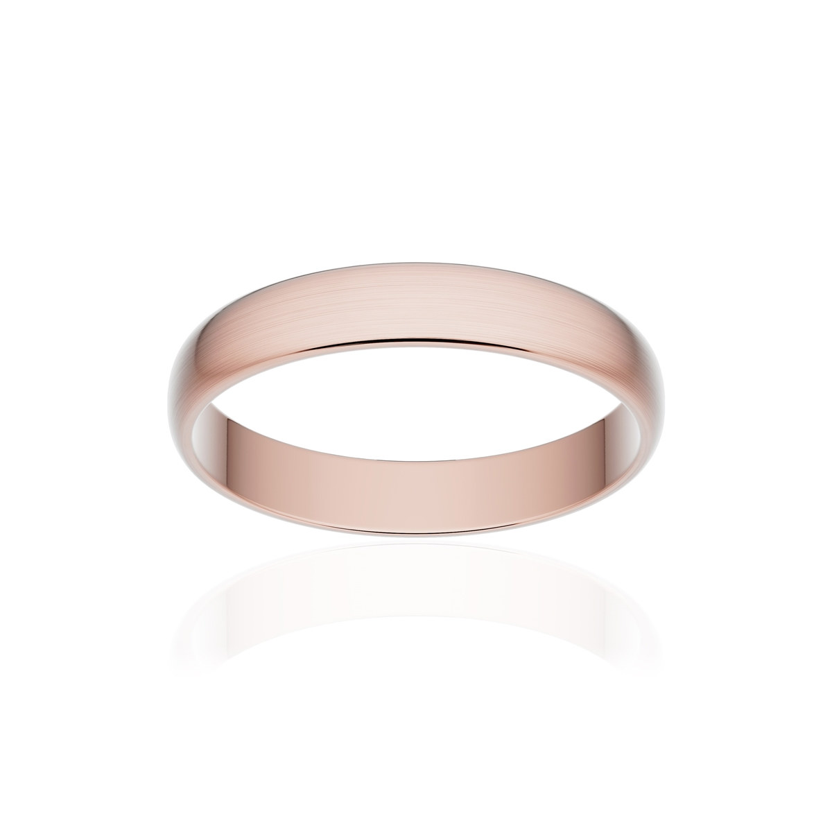 Alliance or 750 rose brossé demi-jonc 3,5mm