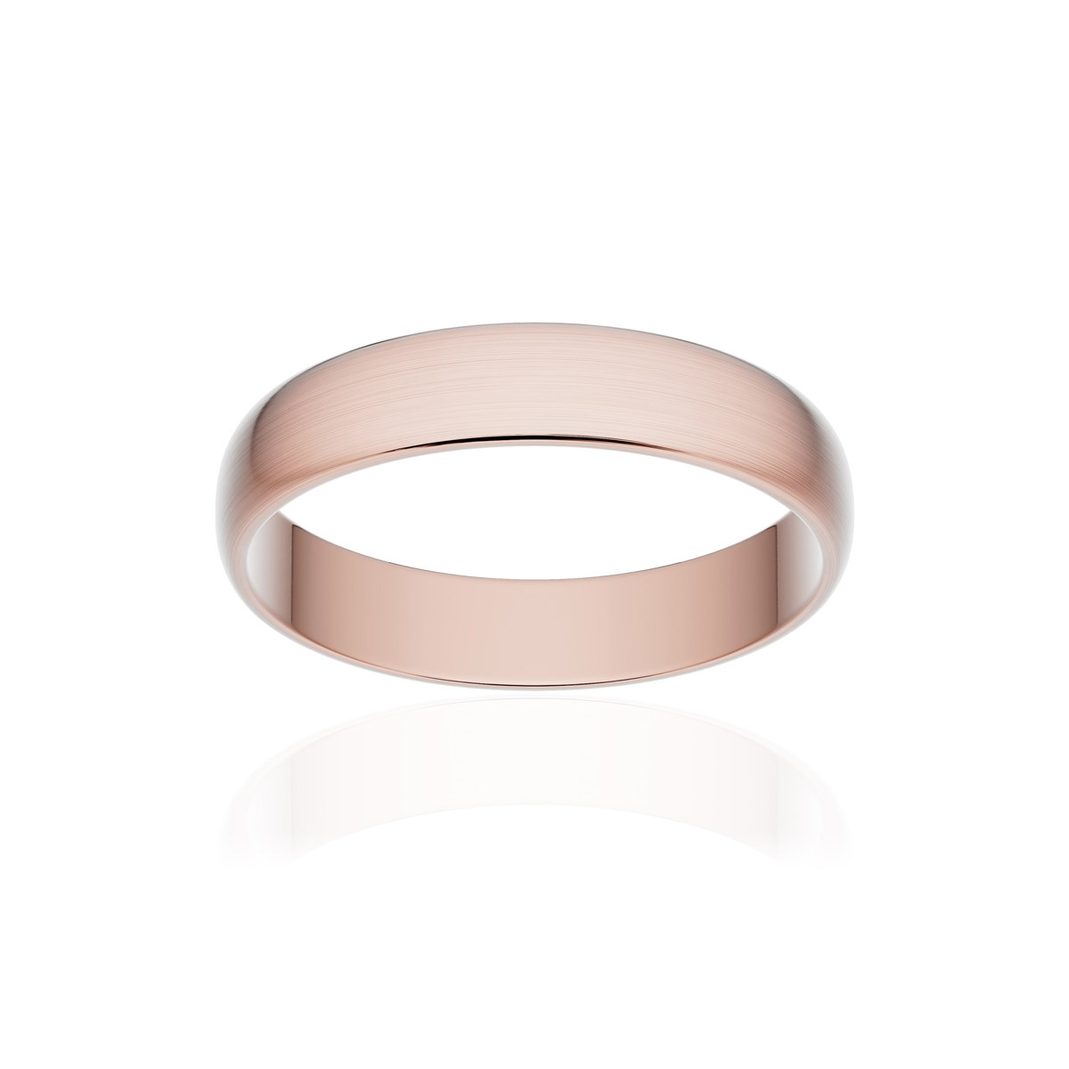 Alliance or 750 rose brossé demi-jonc 4mm