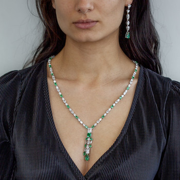 Collier argent 925 zirconias 60 cm