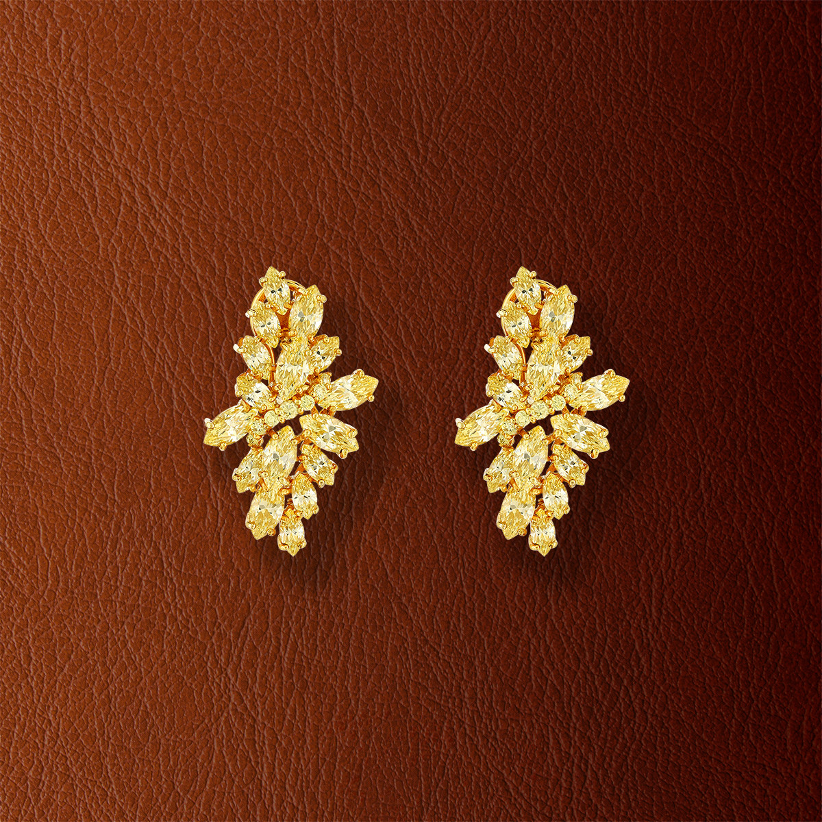 Boucles d'oreilles argent 925 doré zirconias - vue D1