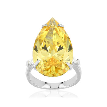 Bague argent 925 zirconia jaune