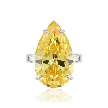 Bague argent 925 zirconia jaune