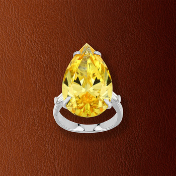 Bague argent 925 zirconia jaune