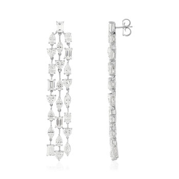 Boucles d'oreilles pendants argent 925 zirconias.