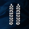 Boucles d'oreilles pendants argent 925 zirconias. - vue VD1