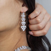 Boucles d'oreilles pendants argent 925 zirconias. - vue V1